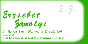 erzsebet zamolyi business card